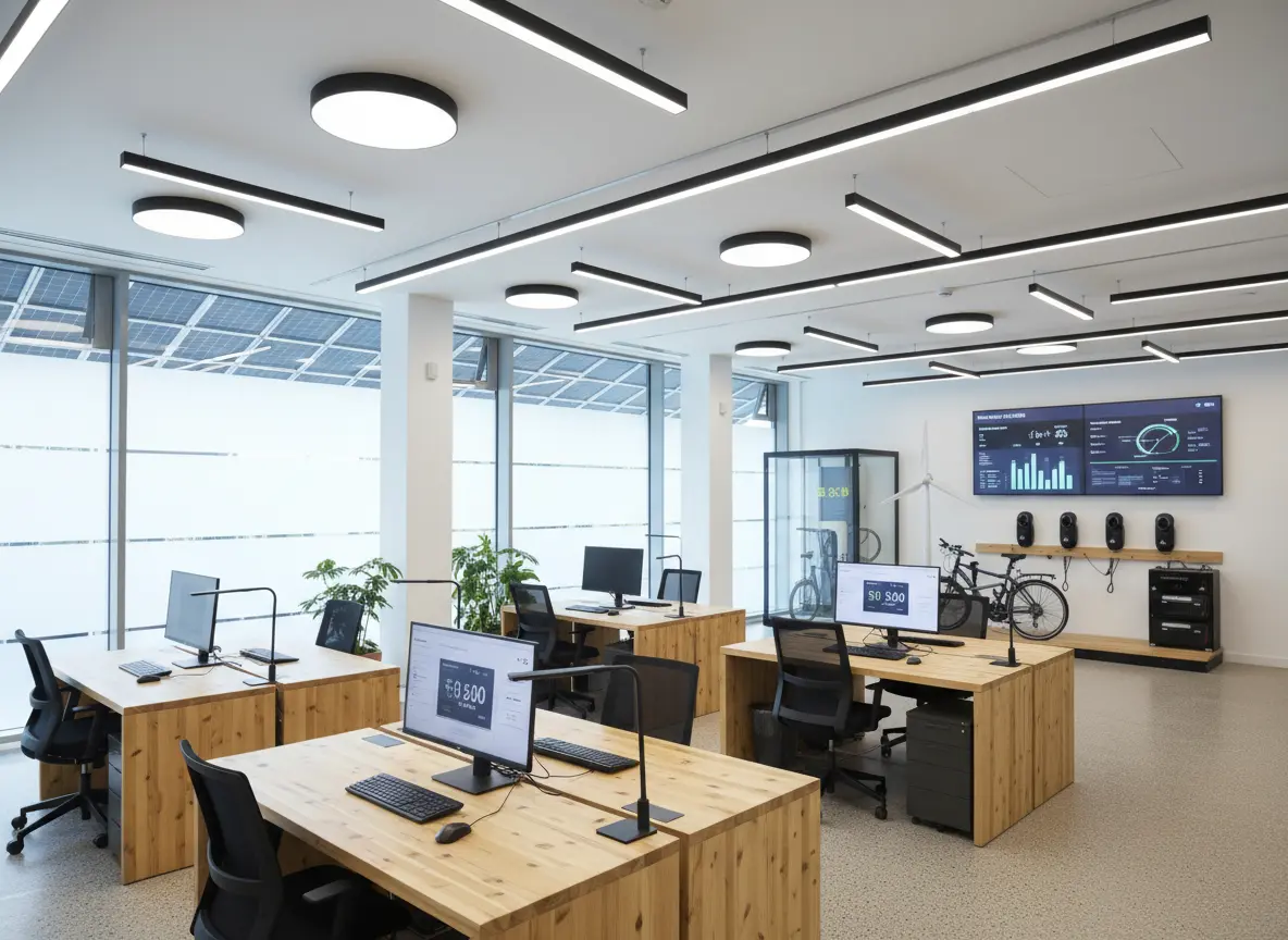 energy efficient lighting in an office space