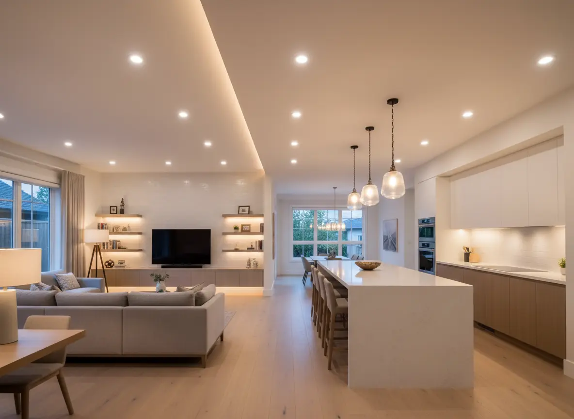 modern recessed lighting in a home
